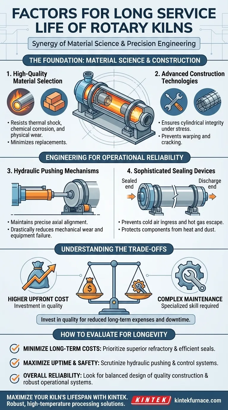 Quels facteurs contribuent à la longue durée de vie des fours rotatifs ? Atteindre des décennies d'exploitation fiable Guide Visuel