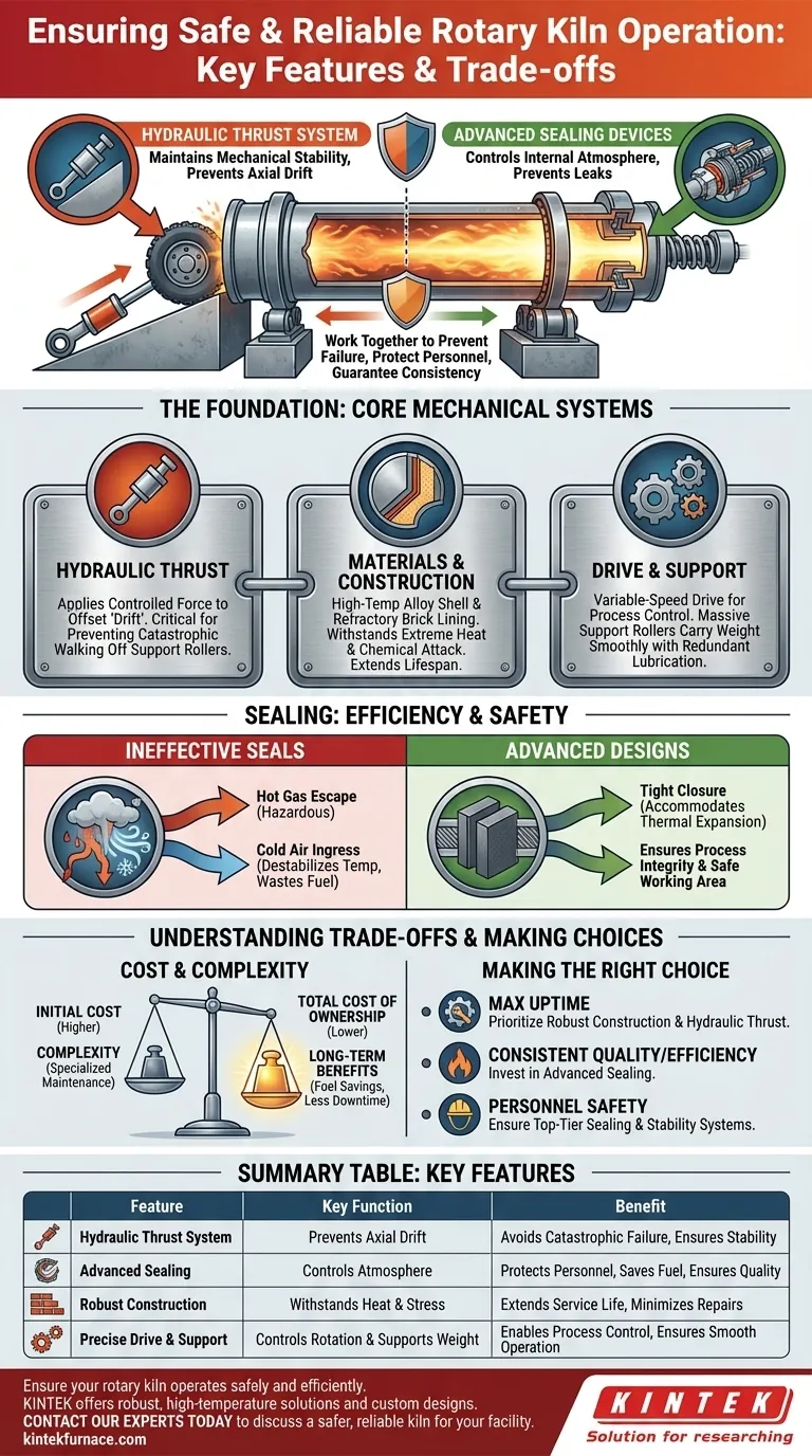 ما هي الميزات التي تضمن التشغيل الآمن والموثوق للأفران الدوارة؟ الأنظمة الرئيسية لضمان وقت التشغيل والسلامة دليل مرئي
