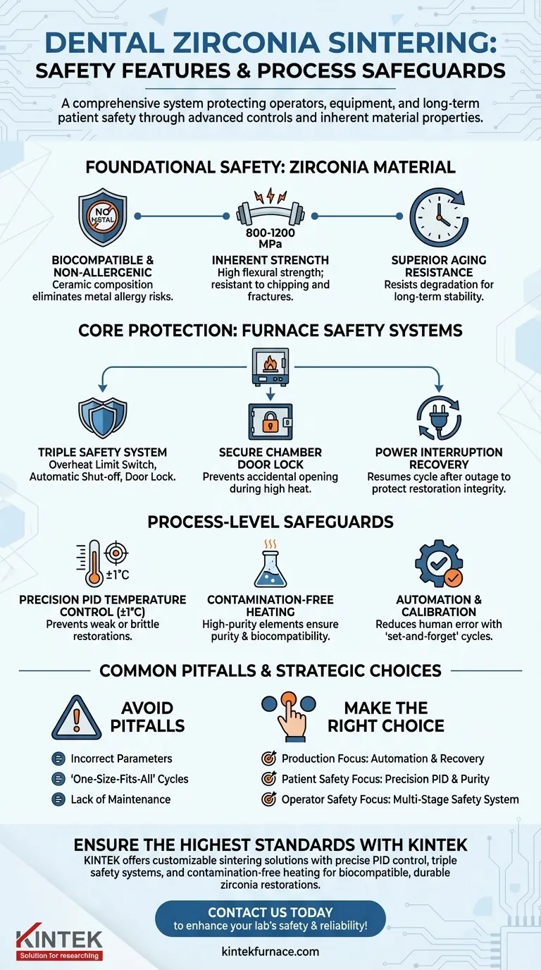 Quais recursos de segurança estão associados ao processo de sinterização de zircônia dentária? Garantindo a segurança do paciente e do laboratório Guia Visual