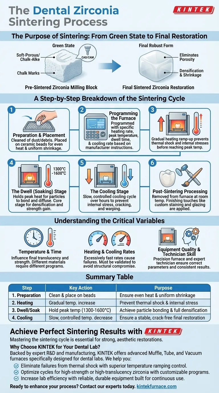 Quais são as etapas envolvidas no processo de sinterização da zircônia dentária? Um guia para dominar o ciclo térmico Guia Visual