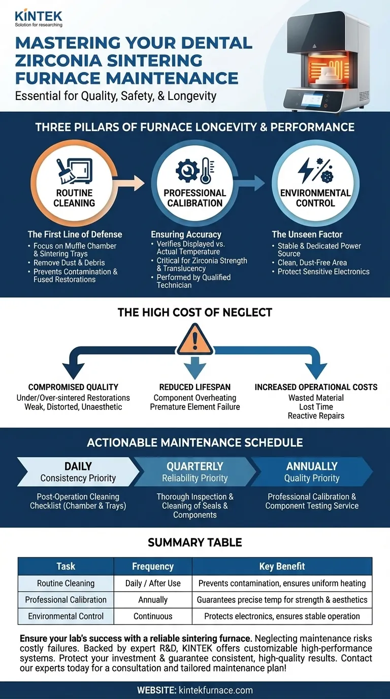 Que tipo de serviço e manutenção um forno de sinterização para zircônia dentária requer? Guia Essencial para a Qualidade do Laboratório Guia Visual