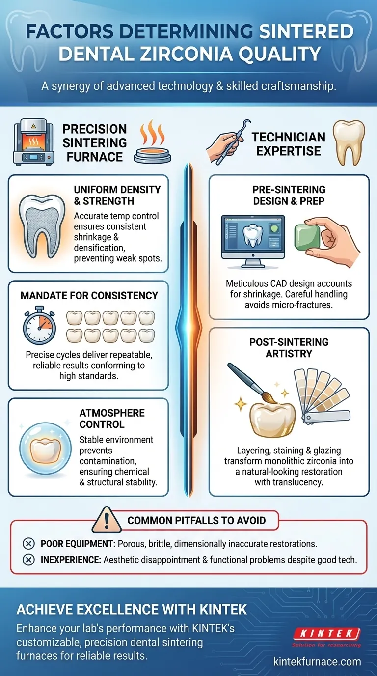 What factors determine the quality of sintered dental zirconia restorations? Achieve Excellence with Precision & Skill Visual Guide