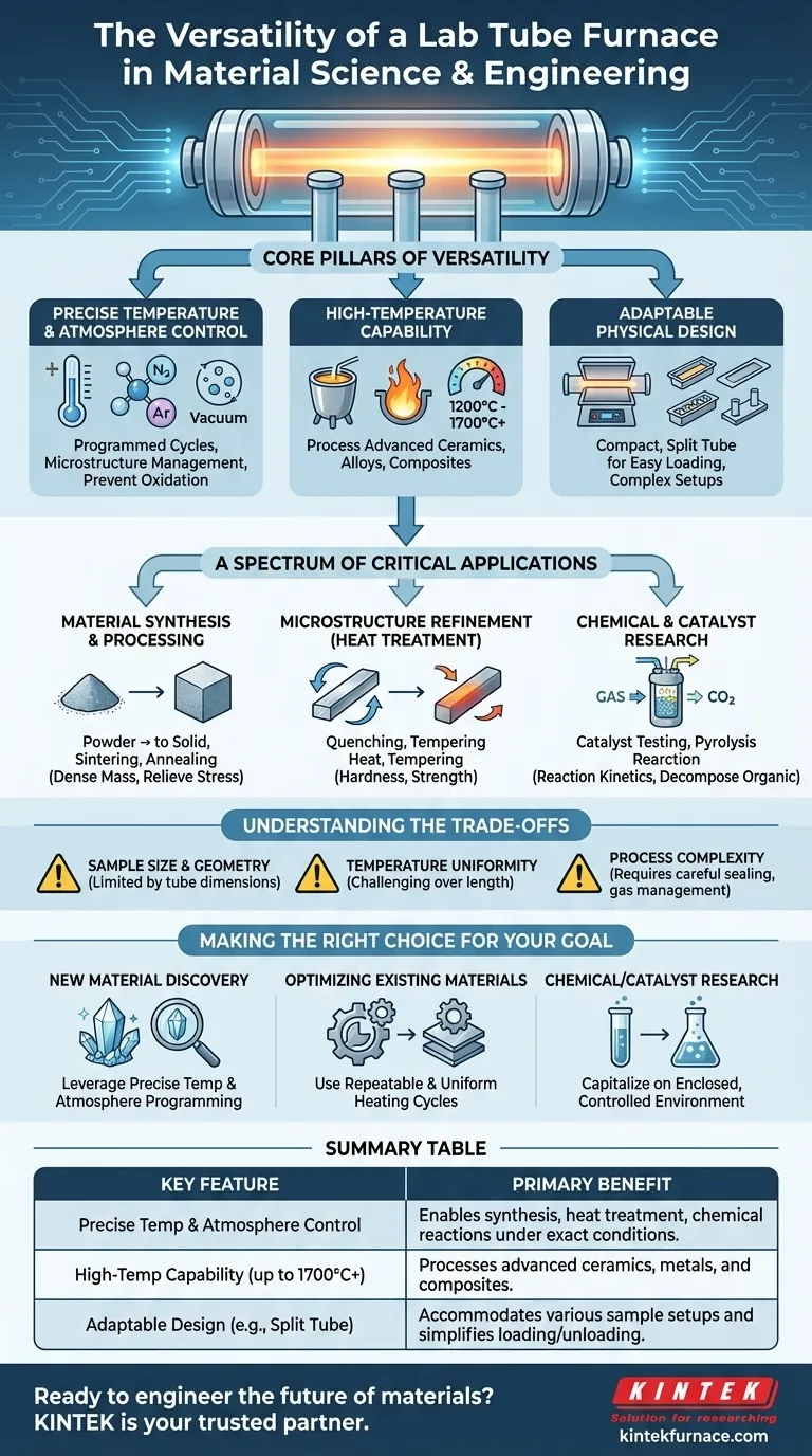 What makes a lab tube furnace a versatile tool in material science and engineering? Unlock Precise Material Control Visual Guide