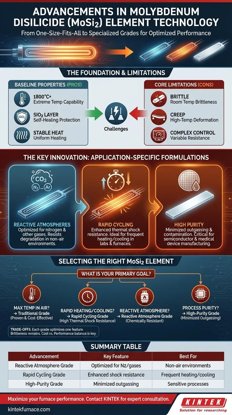 Welche jüngsten Fortschritte wurden bei der Technologie von Molybdändisilicid (MoSi2)-Heizelementen erzielt? Maßgeschneiderte Lösungen für extreme Hitze Visuelle Anleitung