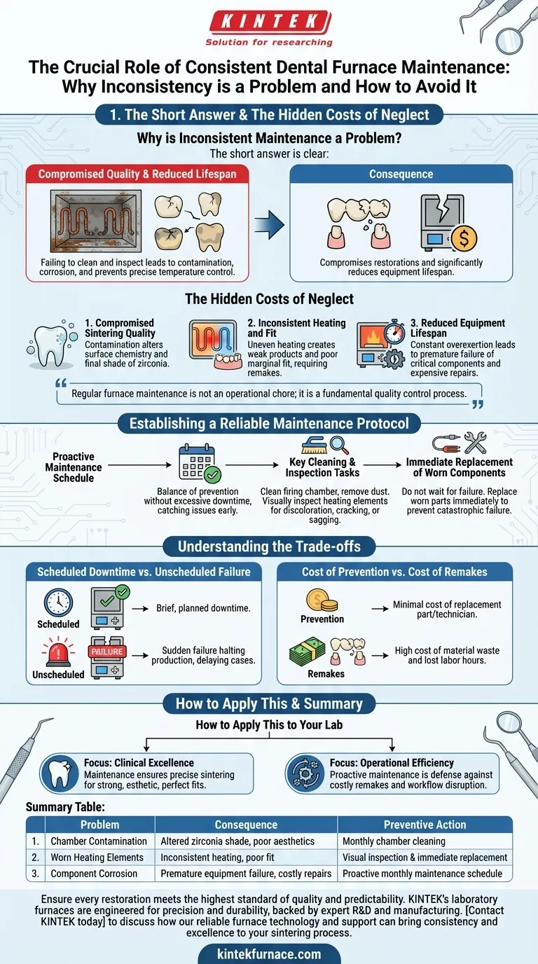 Warum ist eine inkonsistente Wartung eines Dentalofens ein Problem? Schützen Sie Ihre Restaurationen & die Lebensdauer Ihrer Geräte Visuelle Anleitung