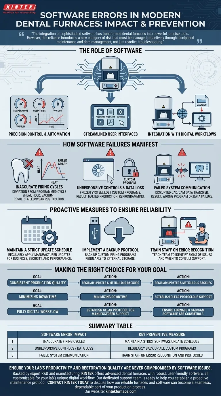 Как программные сбои могут повлиять на современную зуботехническую печь? Предотвратите простои и неудачные реставрации Визуальное руководство