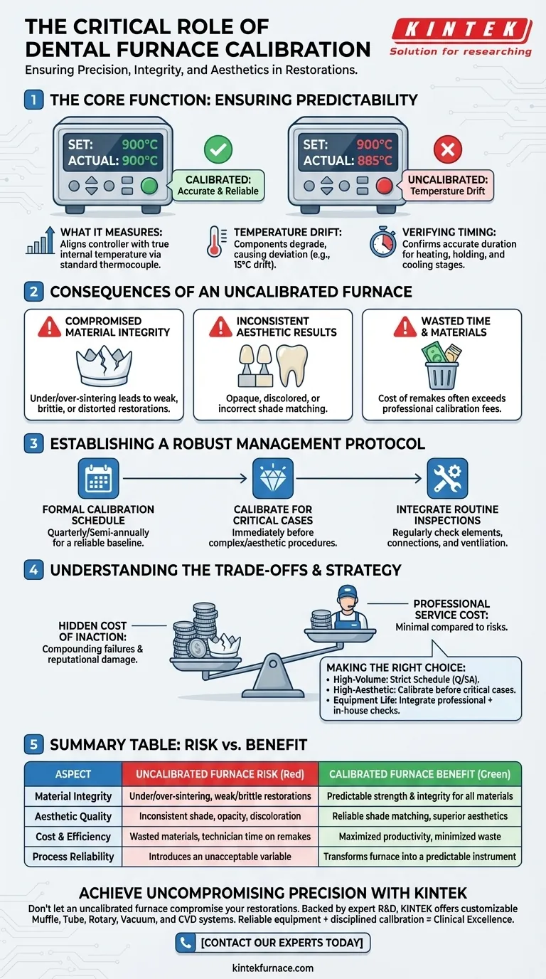 لماذا يعتبر المعايرة المنتظمة ضرورية لأفران طب الأسنان؟ ضمان نتائج تلبيد دقيقة ويمكن التنبؤ بها دليل مرئي