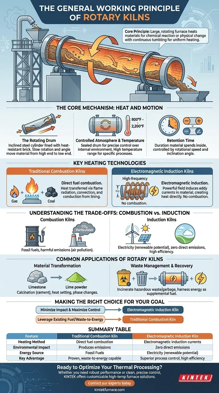 ما هو المبدأ العام لعمل الأفران الدوارة؟ إتقان الحرارة والحركة للمعالجة الصناعية دليل مرئي