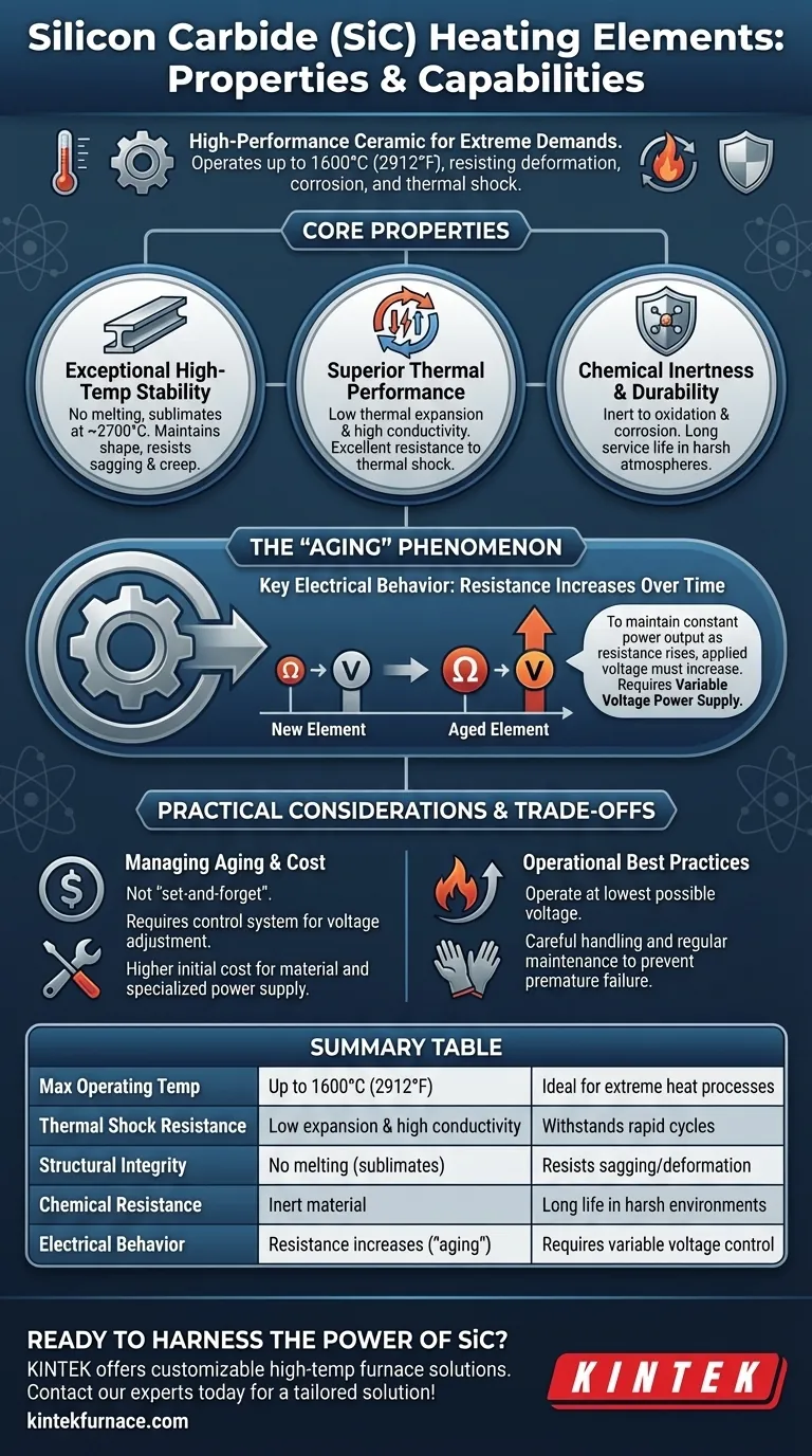 Каковы свойства и возможности карбида кремния (SiC) в качестве нагревательного элемента? Раскройте экстремальные температуры и долговечность Визуальное руководство