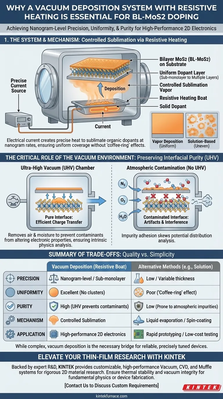 为什么 BL-MoS2 掺杂需要真空沉积系统？实现纳克级精度和纯度 图解指南