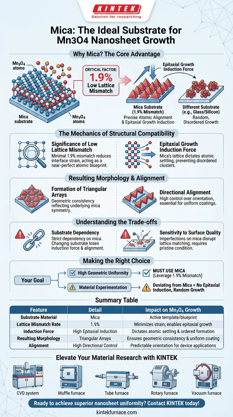 为什么云母被优先选作 Mn3O4 纳米片 CVD 生长的衬底？关键的结构优势 图解指南