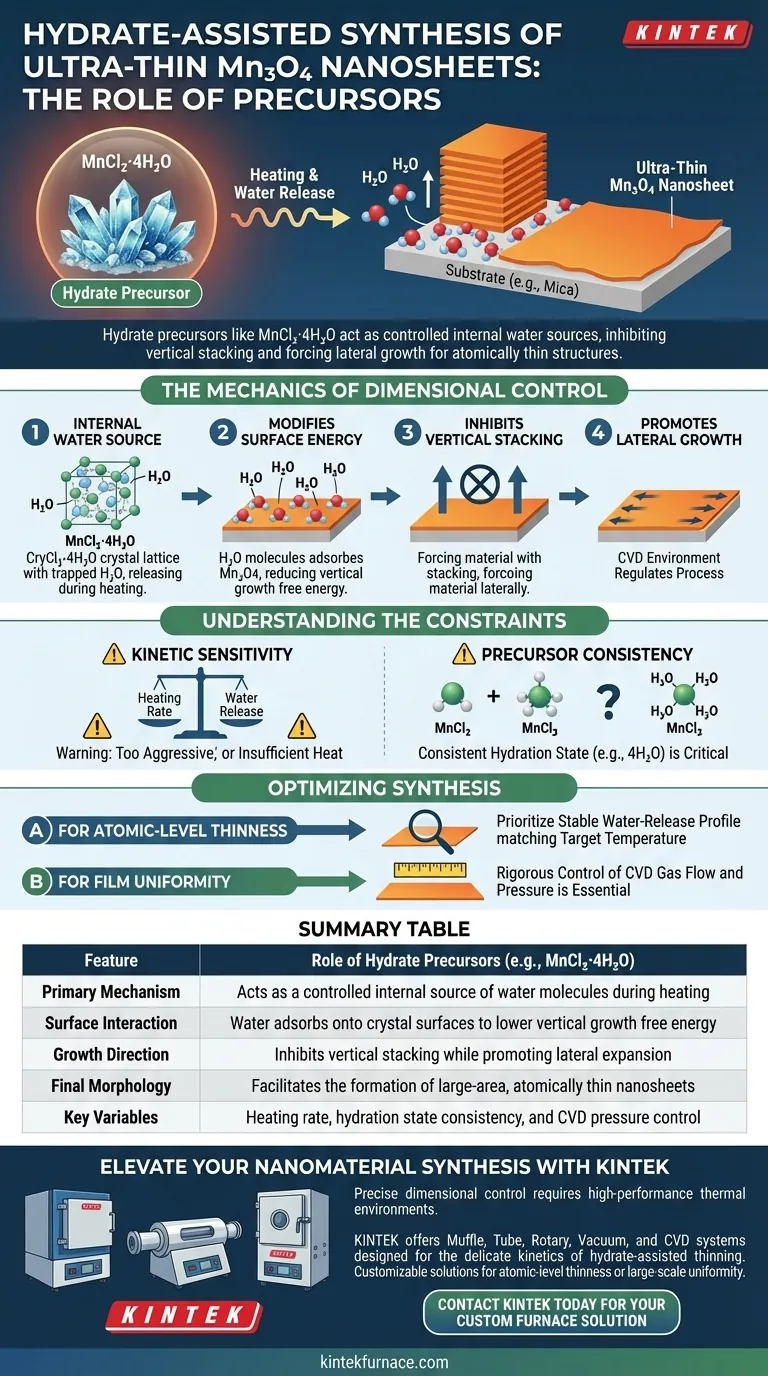 Mn3O4ナノシート合成における水和物前駆体の役割とは？原子レベルの次元制御を実現する ビジュアルガイド