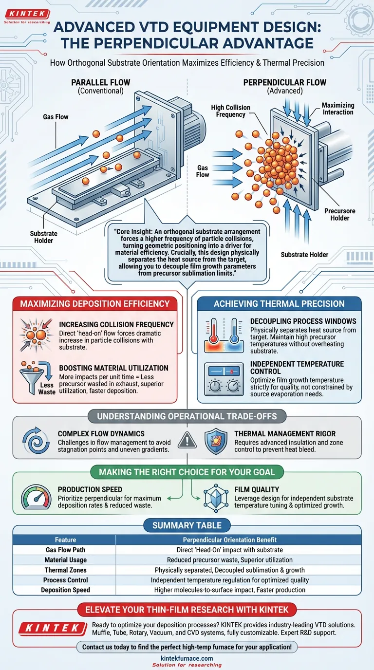 In che modo l'orientamento perpendicolare dei supporti del substrato avvantaggia il VTD? Massimizzare l'efficienza e il controllo termico Guida Visiva