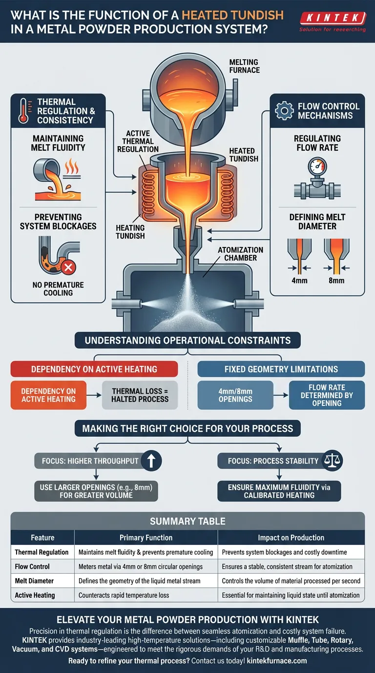在金属粉末生产系统中，加热式中间包有什么作用？优化流动和热量一致性 图解指南