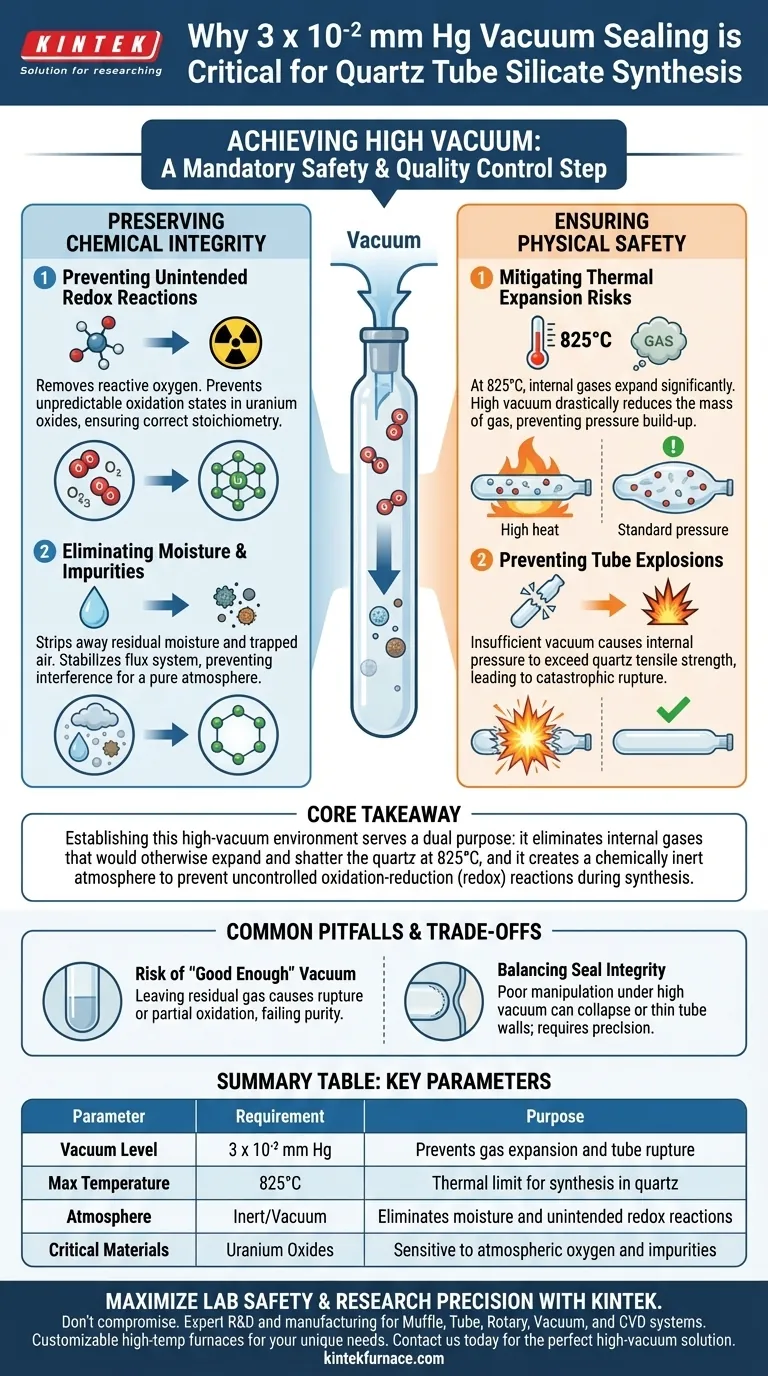 为什么石英管密封需要达到 3 x 10^-2 mm Hg 的真空度？确保安全与纯度 图解指南