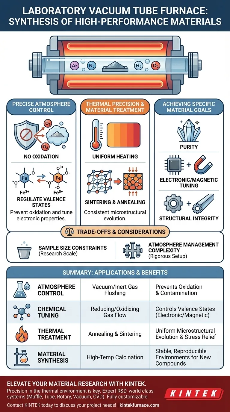 What are the primary applications of a laboratory vacuum tube furnace? Master High-Performance Material Synthesis Visual Guide