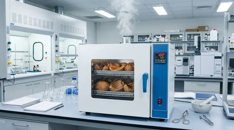 实验室鼓风干燥箱的主要功能是什么?掌握椰子壳生物炭的制备