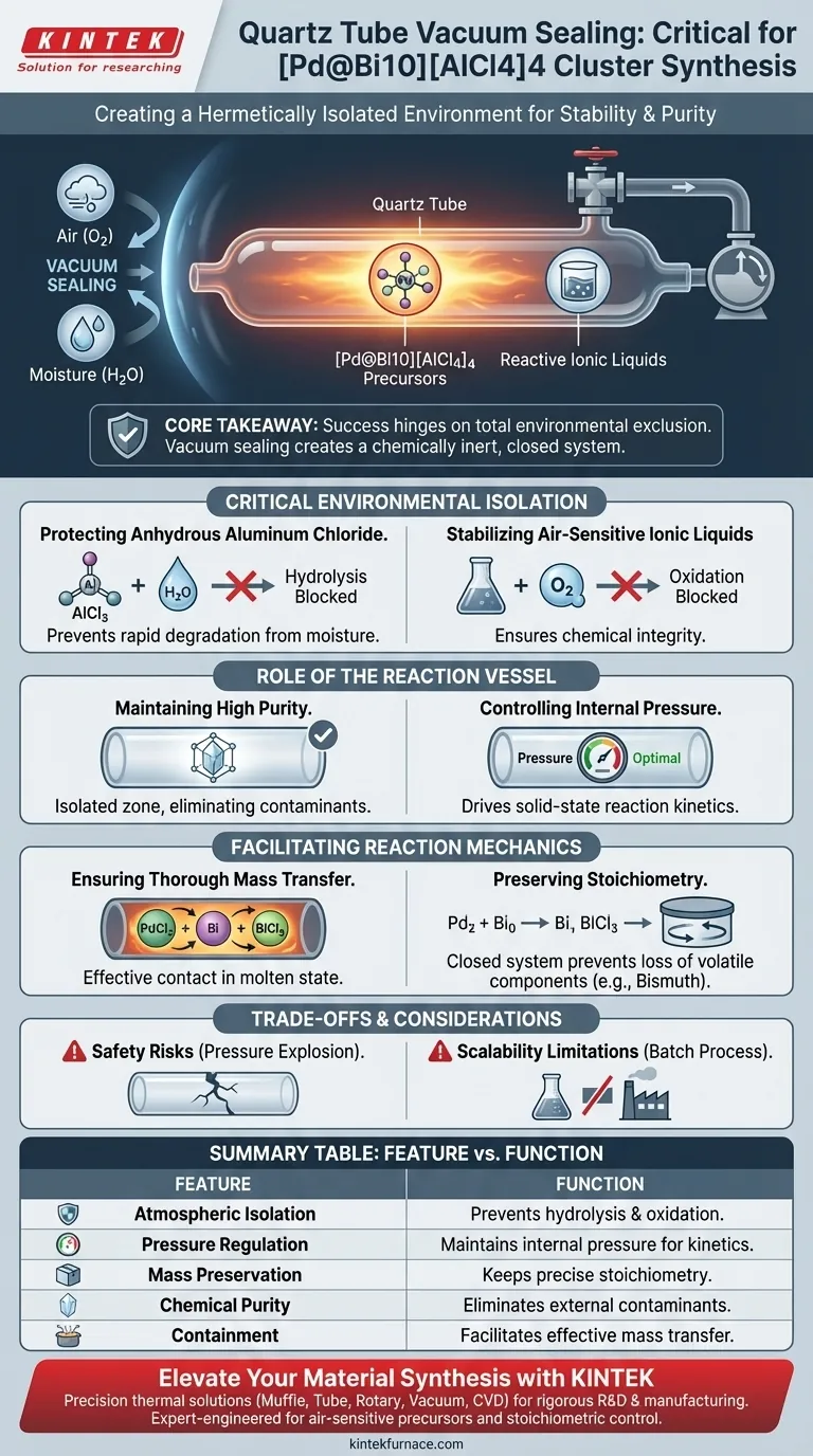 Perché la tecnologia di sigillatura sottovuoto in tubo di quarzo viene utilizzata durante la sintesi dei composti a grappolo [Pd@Bi10][AlCl4]4? Guida Visiva