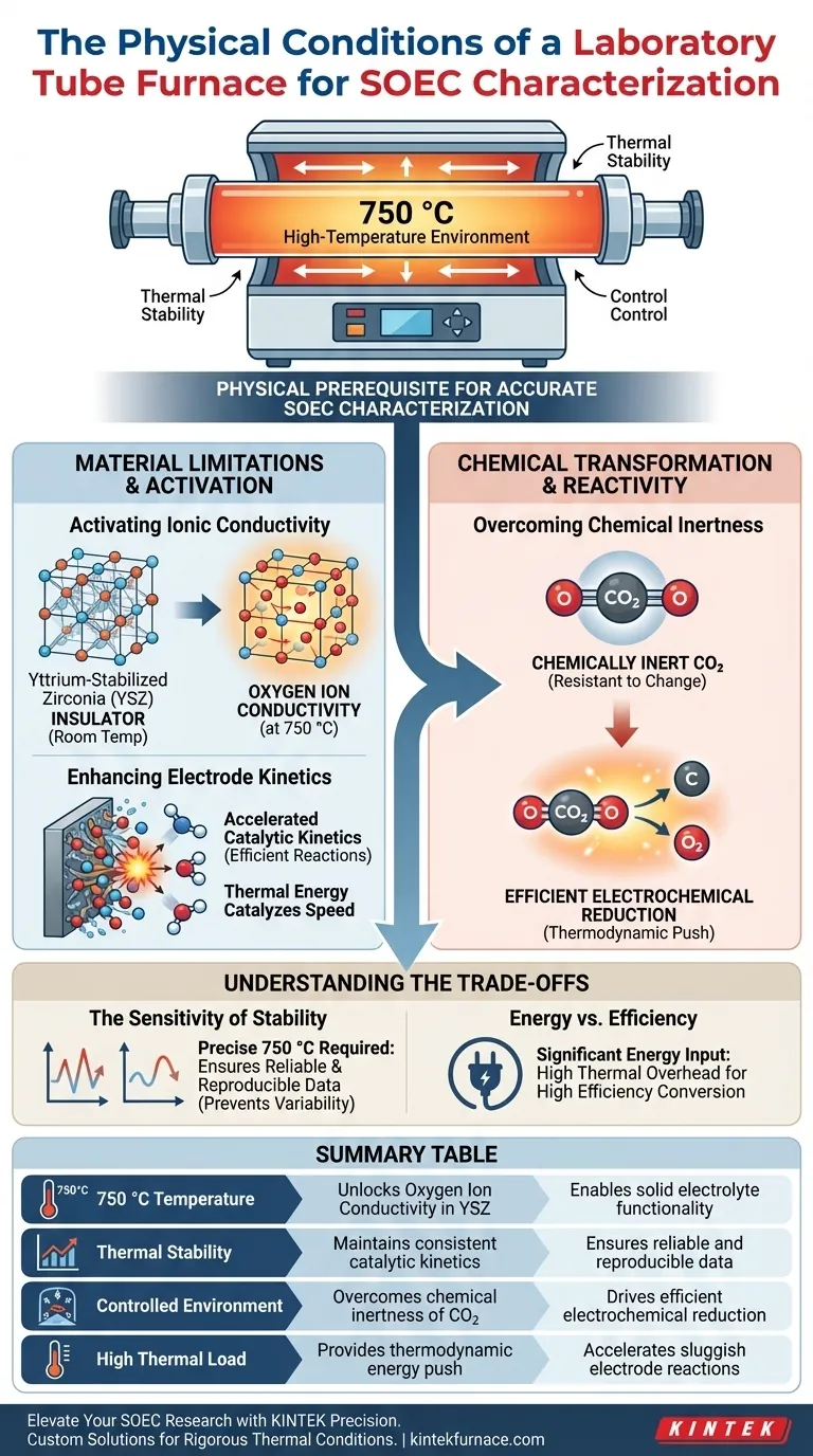 实验室管式炉为SOEC提供了哪些物理条件？固氧化物表征的精密加热 图解指南