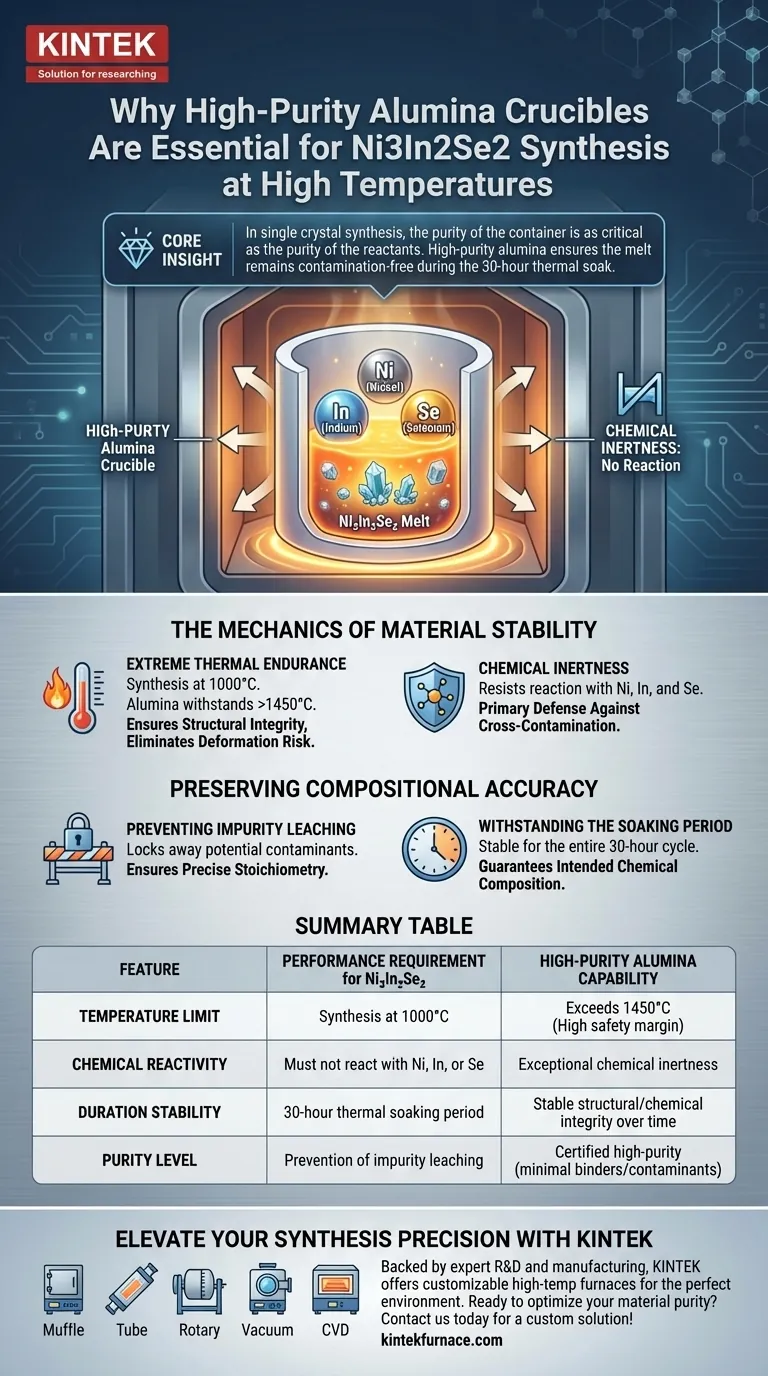 Ni3In2Se2 합성에 고순도 알루미나 도가니 사용이 필수적인 이유는 무엇인가요? | 정밀 재료 순도 시각적 가이드