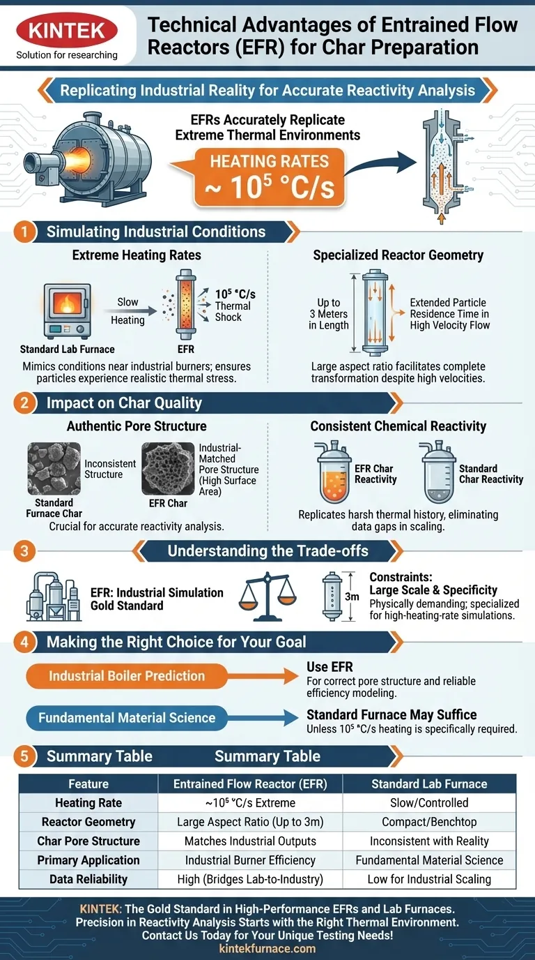 ¿Cuáles son las ventajas técnicas de utilizar un Reactor de Flujo Arrastrado (EFR)? Lograr la simulación de carbón a escala industrial Guía Visual