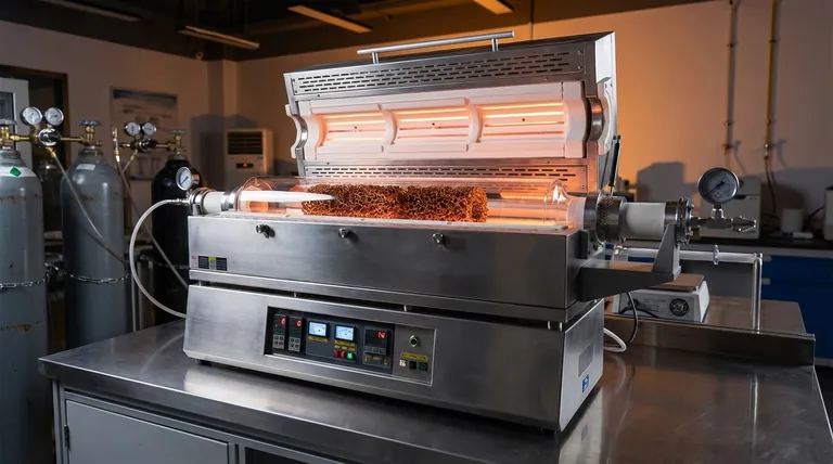 为什么在3D铜骨架空气氧化过程中需要使用管式炉?掌握亲锂界面