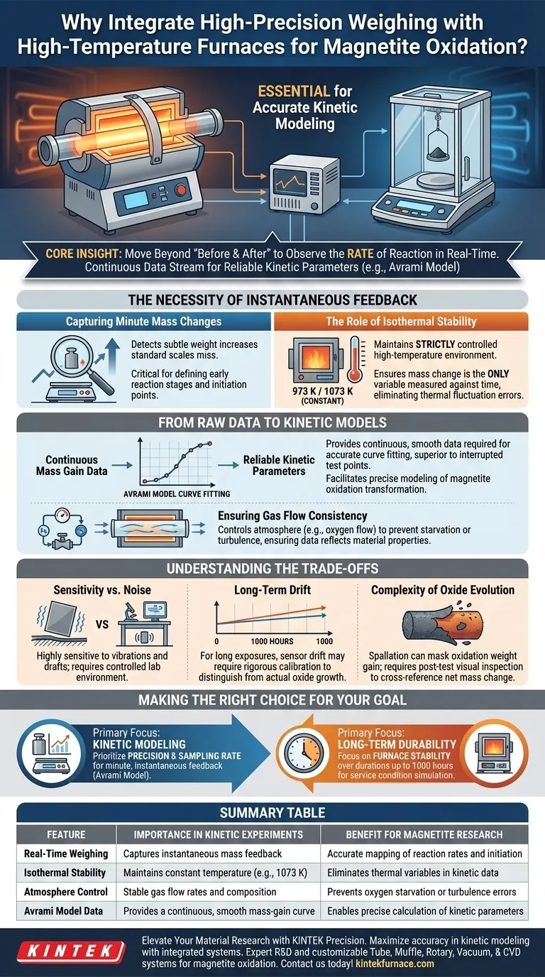 为什么要在磁铁矿氧化动力学中使用带管式炉的高精度称重系统？实现实时数据。 图解指南