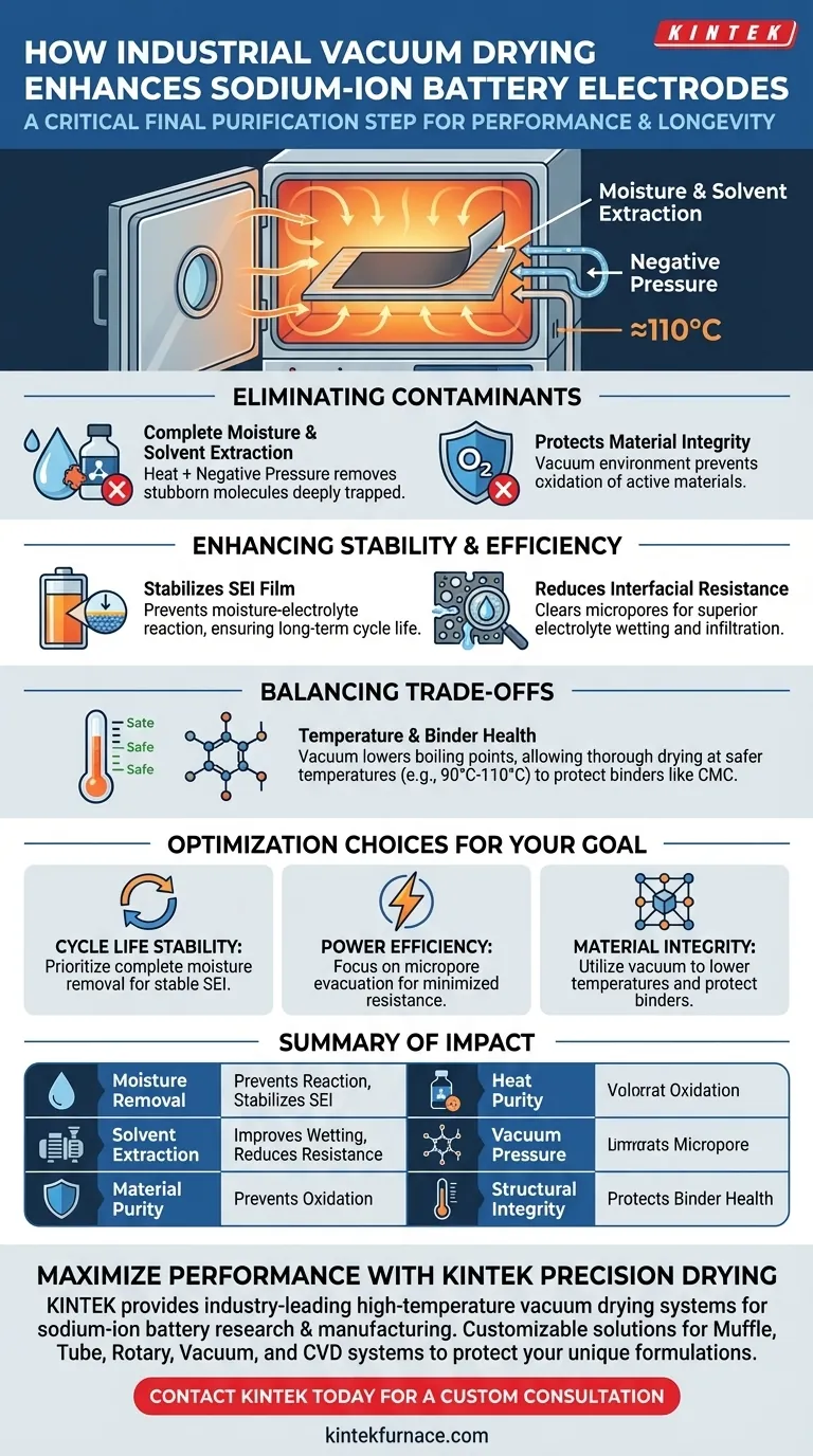 工业真空干燥箱如何影响电极性能？优化钠离子电池稳定性 图解指南