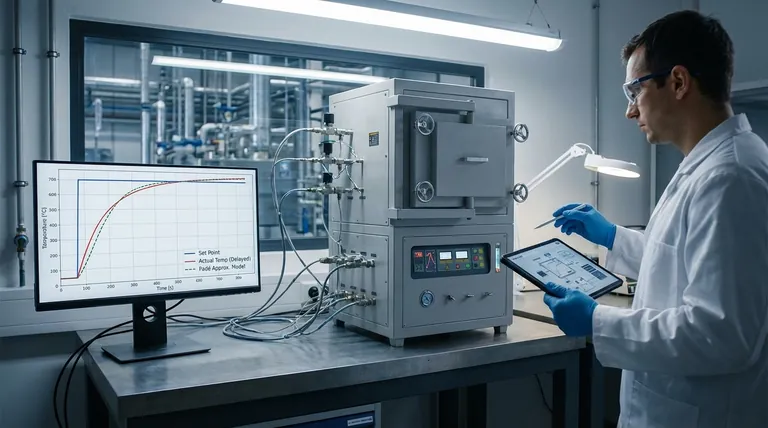 一次パデ近似は、電気炉の温度制御モデルにおける技術的な課題にどのように対処しますか?