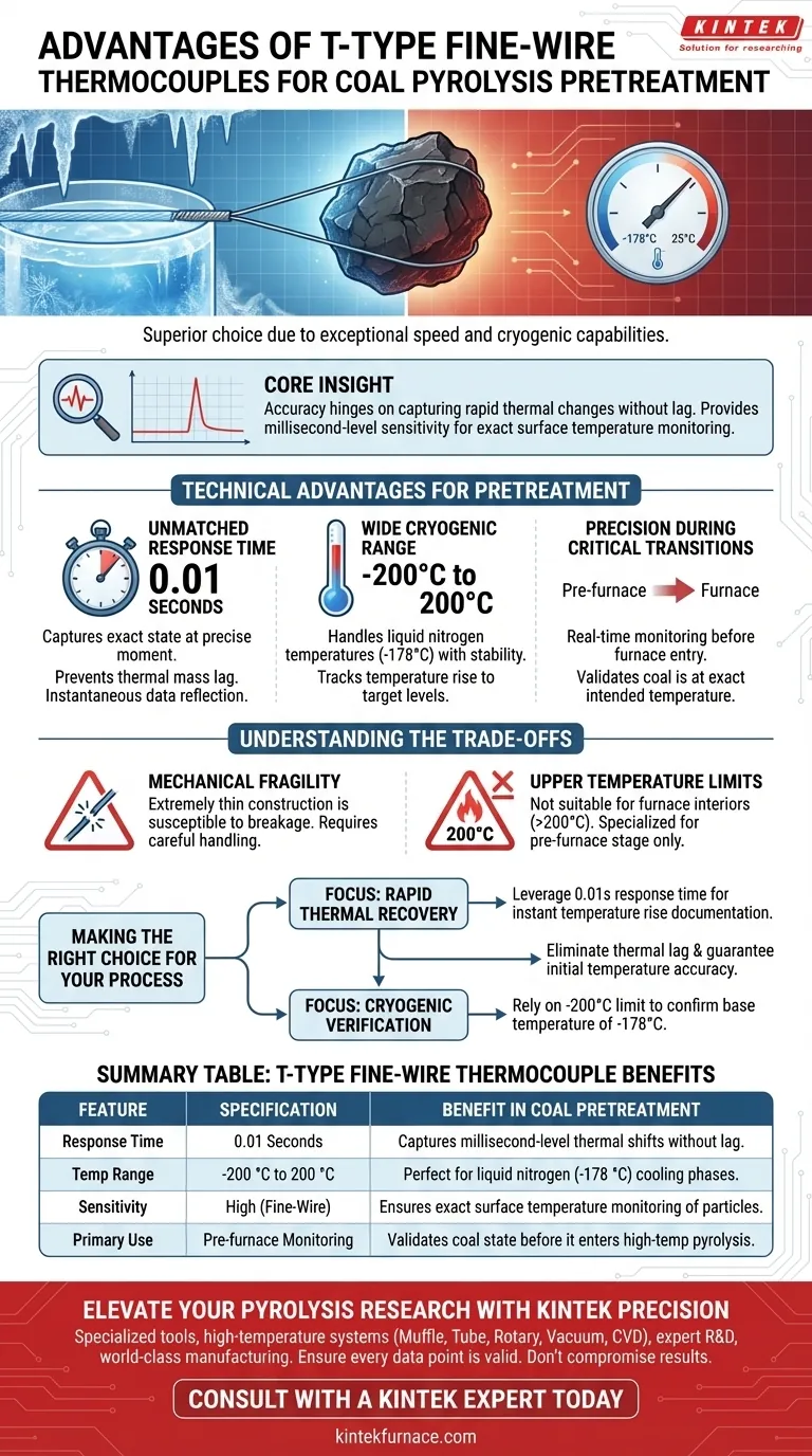 ما هي مزايا استخدام مجسات الحرارة السلكية الدقيقة من النوع T لمراقبة المعالجة المسبقة لتحلل الفحم؟ دليل مرئي