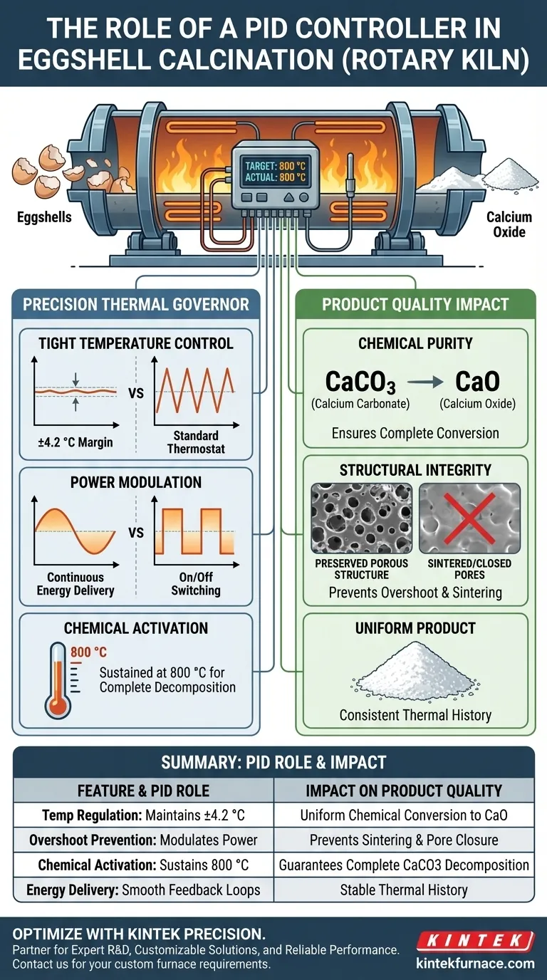 Welche Rolle spielt ein PID-Regler bei der Kalzinierung von Eierschalen? Präzise Steuerung für reines Calciumoxid Visuelle Anleitung