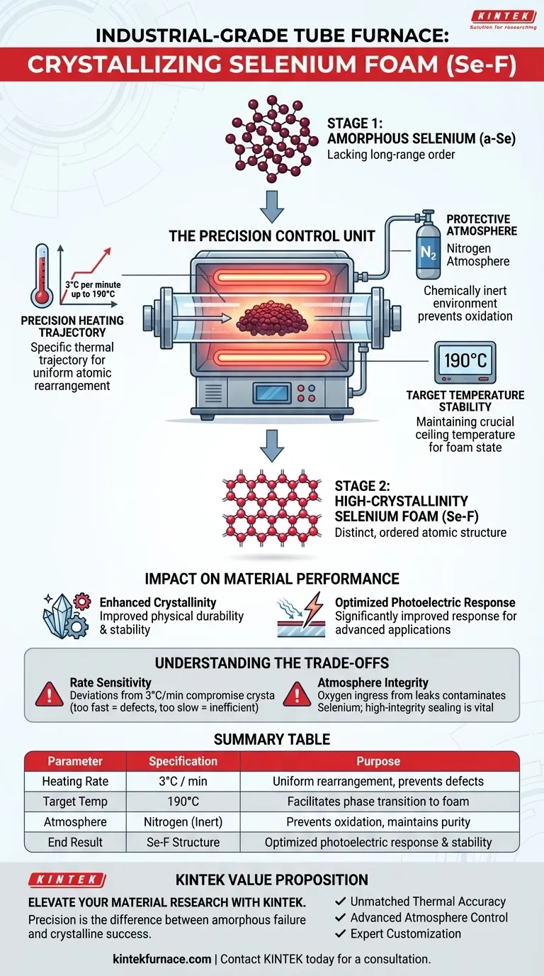 工业级管式炉如何促进硒泡沫的结晶？掌握高结晶度 图解指南