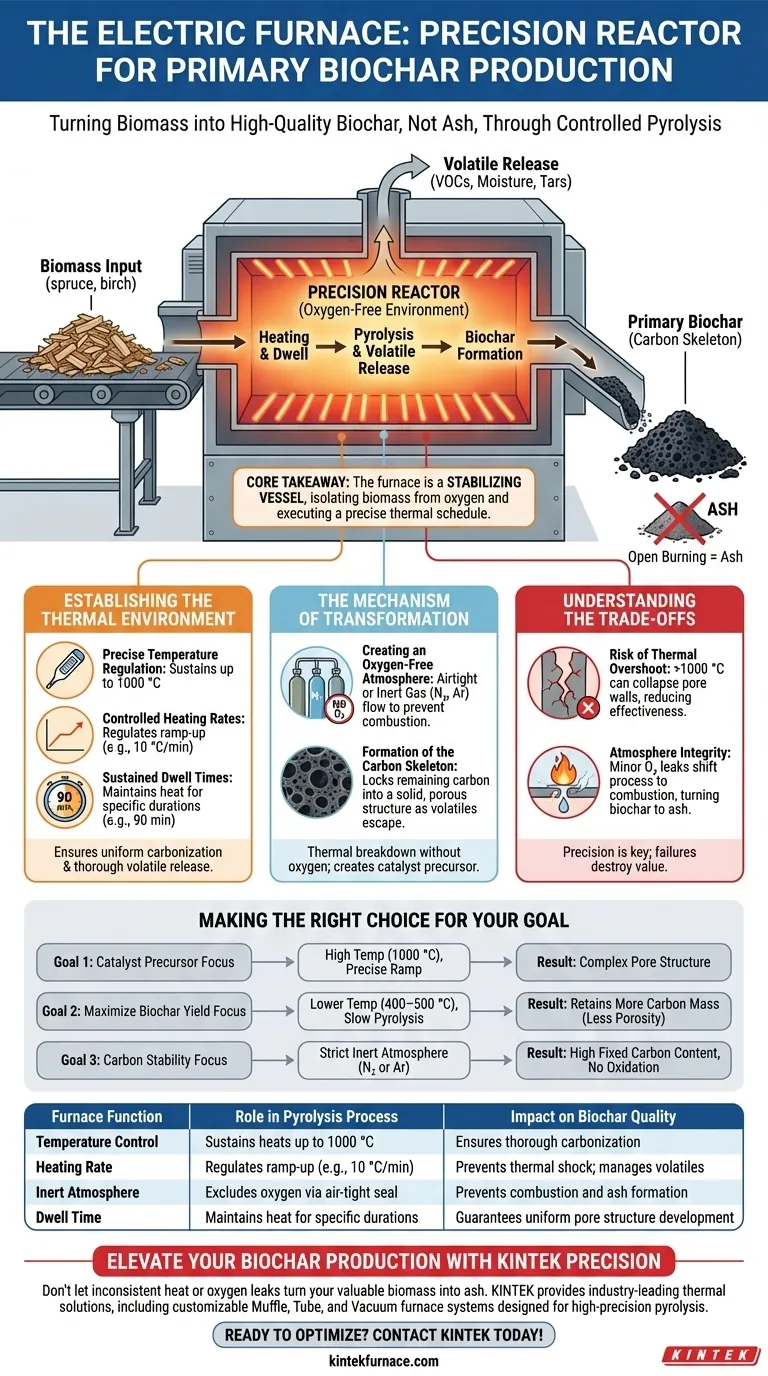 Какую роль играет промышленная печь с электрическим обогревом в пиролизе биомассы? Получение высококачественного биоугля Визуальное руководство