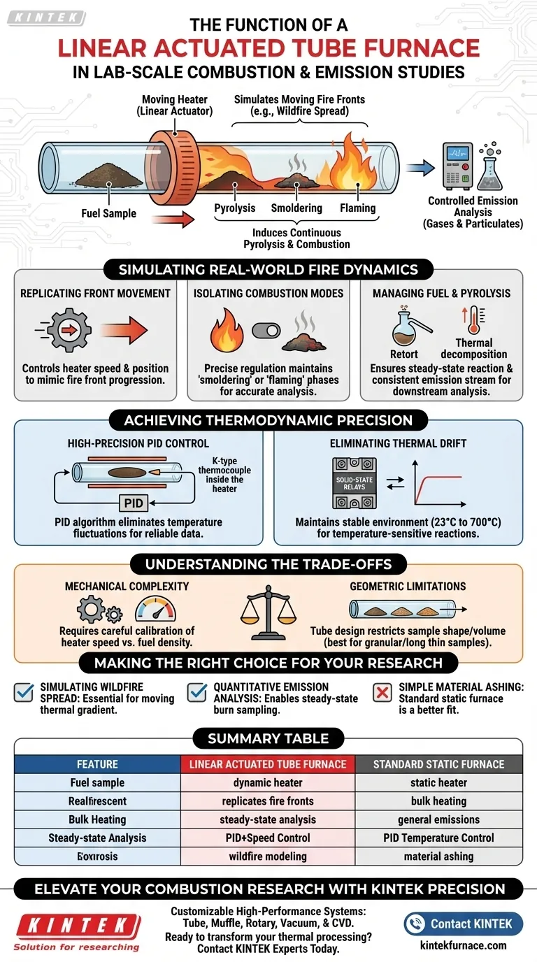 ¿Cuál es la función de un sistema de horno tubular con actuador lineal? Simulación de la dinámica del fuego para estudios precisos de emisiones Guía Visual