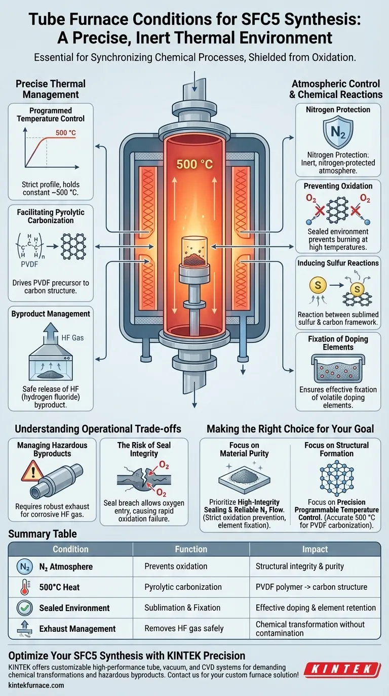 管式炉在合成SFC5材料过程中提供了哪些关键的反应条件？ 图解指南