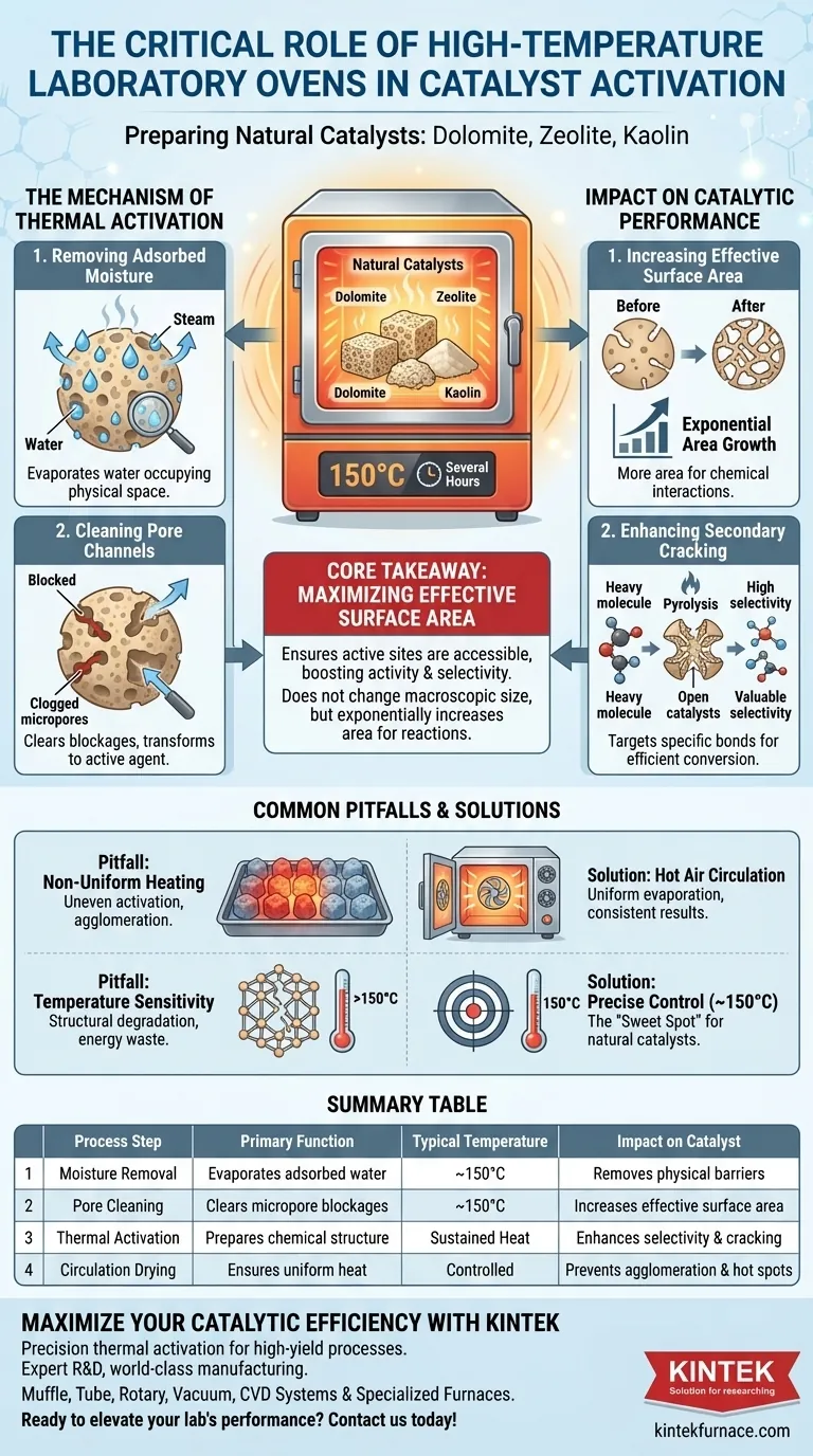 ¿Qué papel juega un horno de laboratorio de alta temperatura en la activación de catalizadores? Aumenta el área superficial y el rendimiento Guía Visual