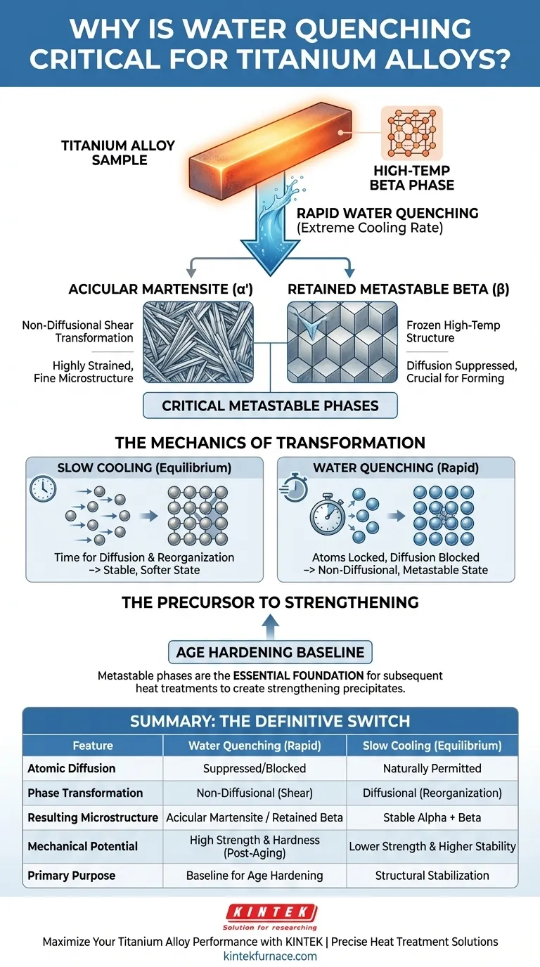 为什么水淬对钛的亚稳相至关重要？解锁高强度合金的强度 图解指南