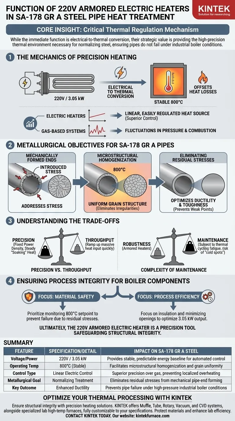 ¿Qué función cumplen los calentadores eléctricos blindados de 220V en el tratamiento térmico de tuberías de acero SA-178 Gr A? Expert Precision Heating Guía Visual