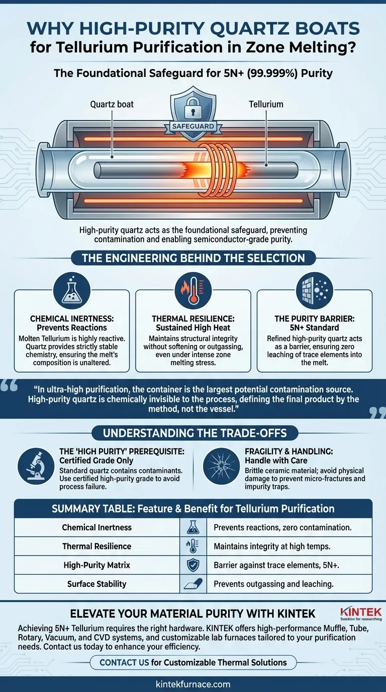 لماذا يتم اختيار قارب كوارتز عالي النقاء لتنقية التيلوريوم؟ تحقيق نتائج بدرجة شبه موصل 5N+ دليل مرئي