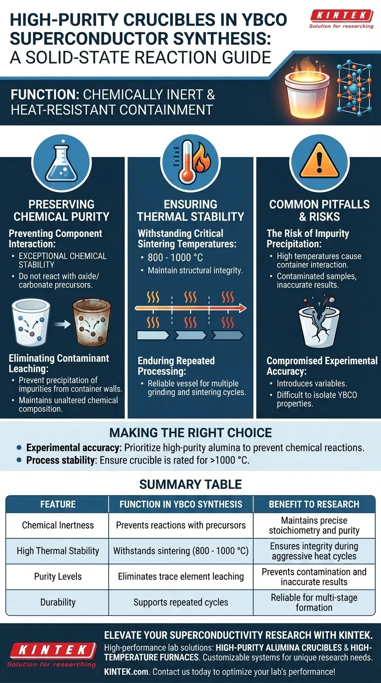 氧化铝坩埚在YBCO合成中的作用是什么？确保超导体生产的纯度和稳定性 图解指南
