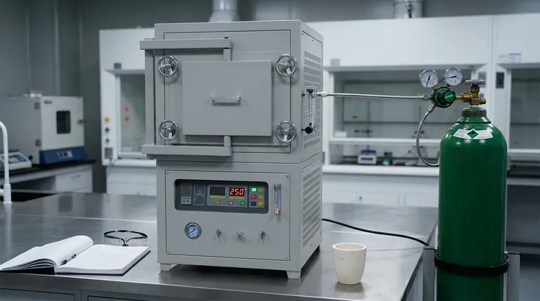 엡실론-Fe2O3 어닐링에 아르곤 흐름 시스템이 필요한 이유는 무엇인가요? 자기 순도 보호 및 산화 방지.