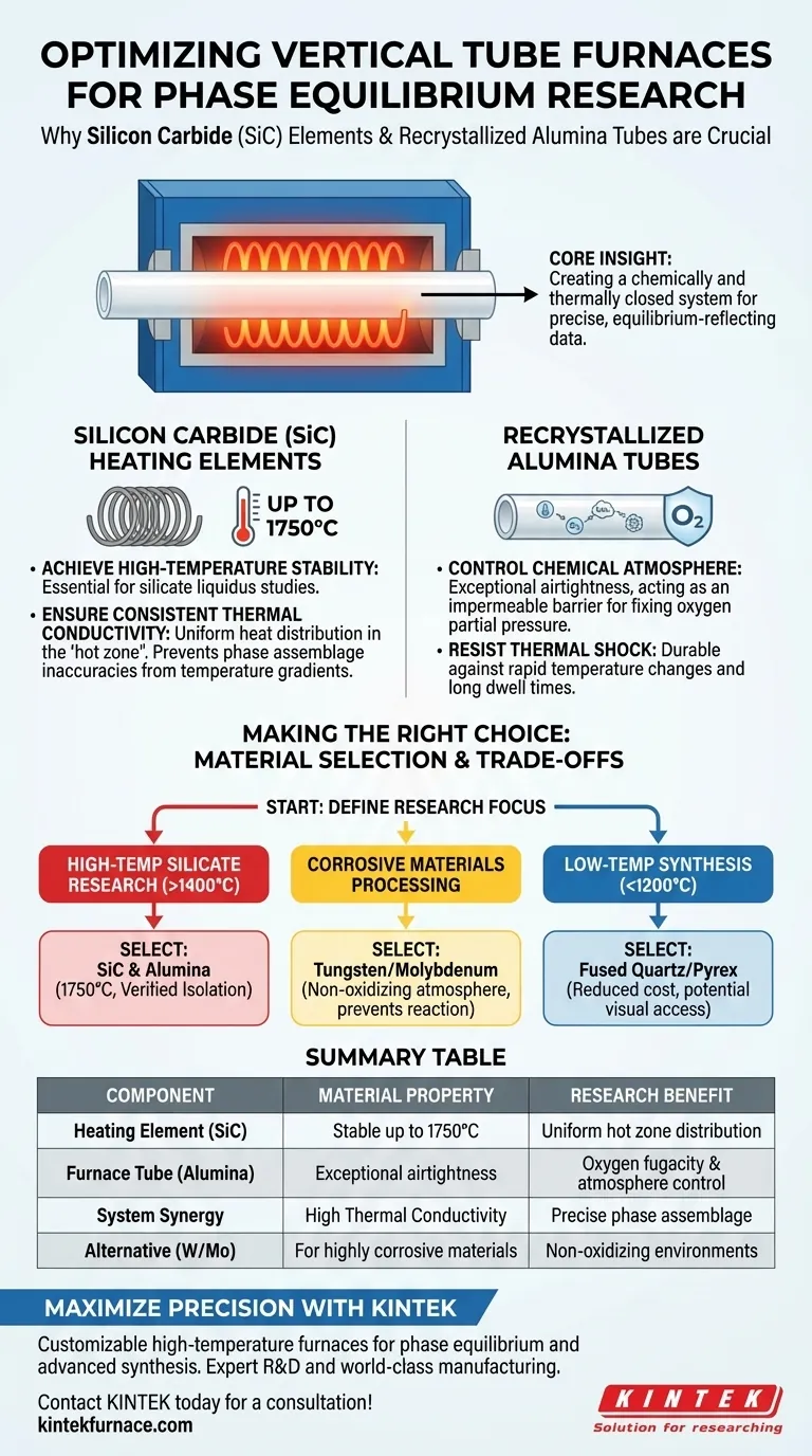 Warum werden Siliziumkarbid (SiC)-Heizelemente und rekristalline Aluminiumoxidrohre in vertikalen Rohröfen verwendet? Visuelle Anleitung