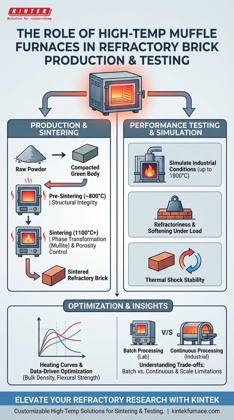 Qual è il ruolo di un forno a muffola nei mattoni refrattari? Migliorare le prestazioni e i test di durabilità Guida Visiva