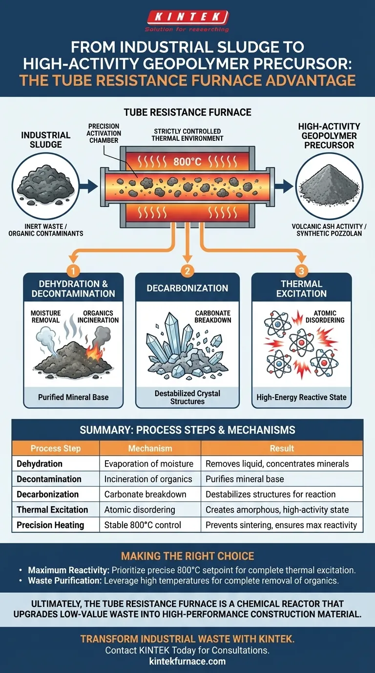 管式电阻炉如何有助于将工业污泥转化为高活性地聚合物前体？ 图解指南