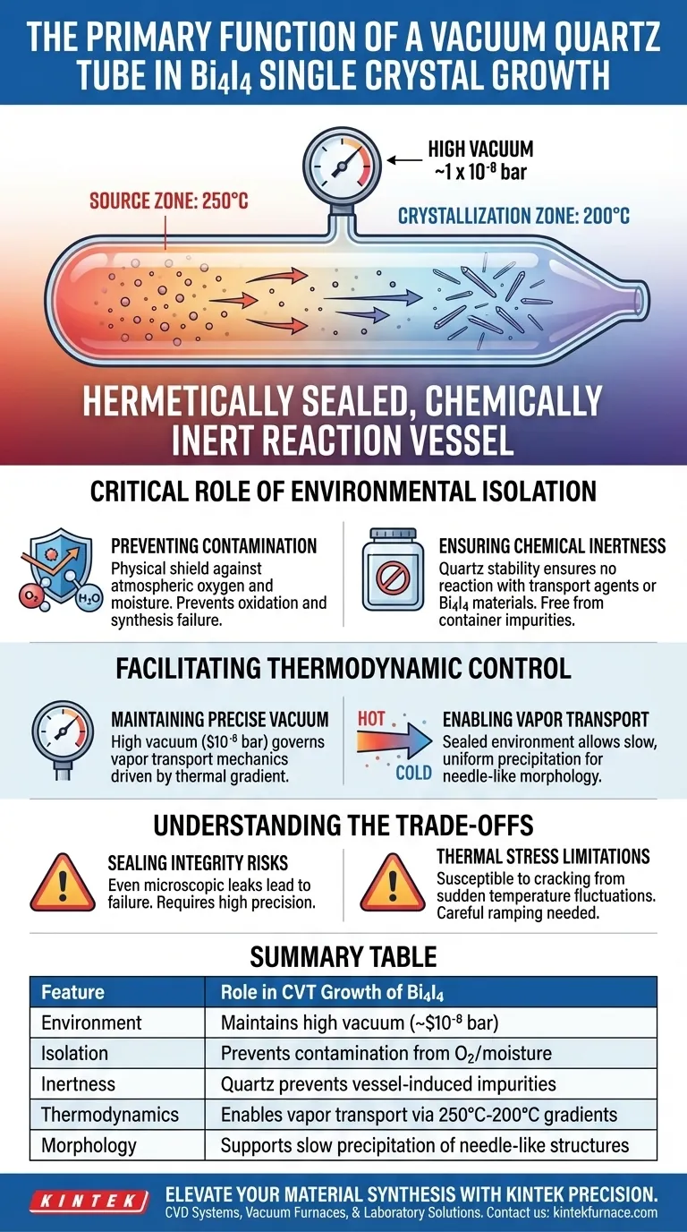 CVT 中的真空石英管的主要功能是什么？成功生长高纯度 Bi4I4 晶体 图解指南