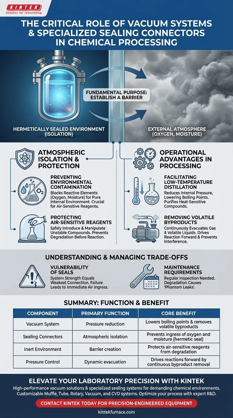 진공 시스템 및 밀봉 커넥터의 기능은 무엇인가요? 순수하고 제어된 화학 환경 마스터하기 시각적 가이드
