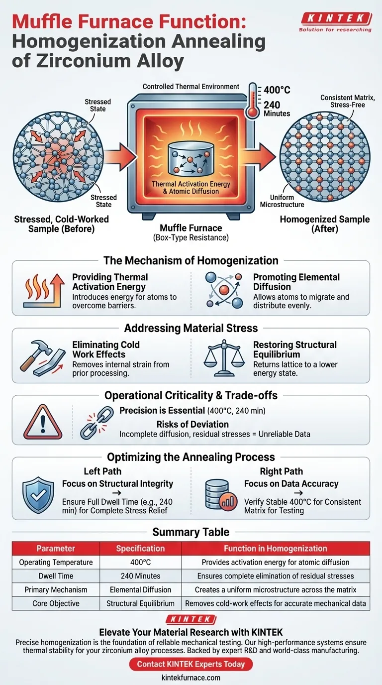 Qual é a função de um forno mufla no processo de recozimento de homogeneização? Garanta uma análise precisa da liga Guia Visual