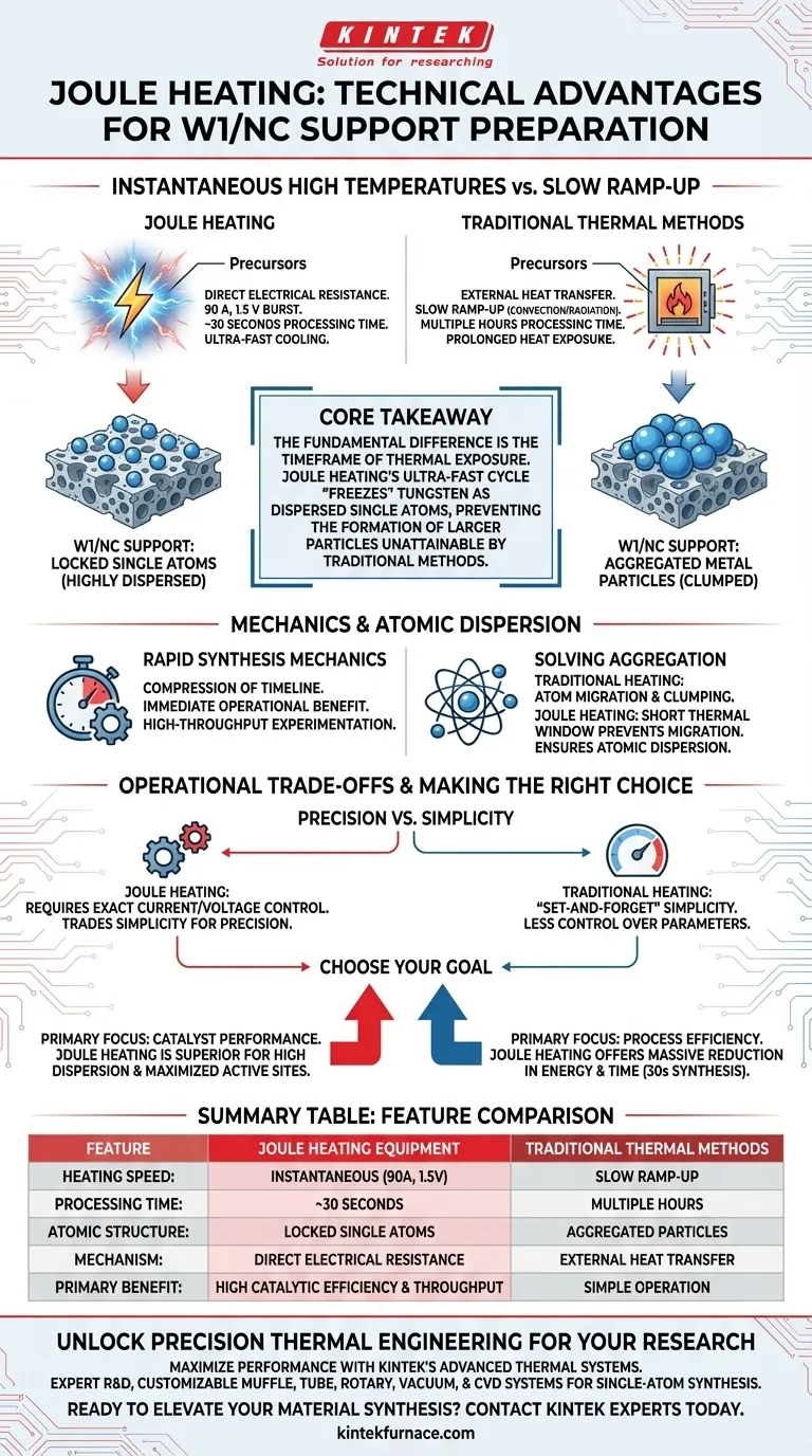 Quali vantaggi tecnici offre l'attrezzatura per il riscaldamento Joule? Ottenere una sintesi di catalizzatori a singolo atomo ad alta efficienza Guida Visiva