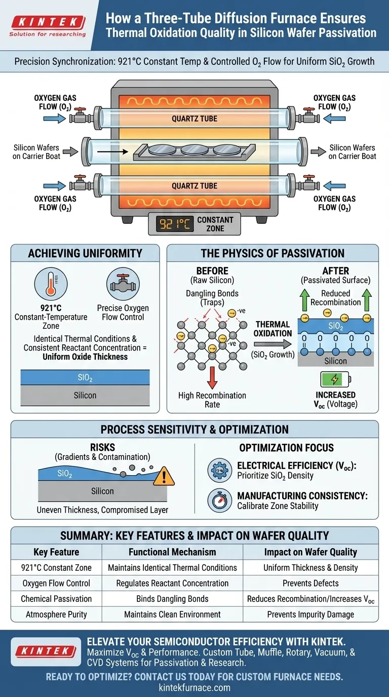 3連管拡散炉は、熱酸化膜の品質をどのように確保し、高効率パッシベーションを実現しますか？ ビジュアルガイド