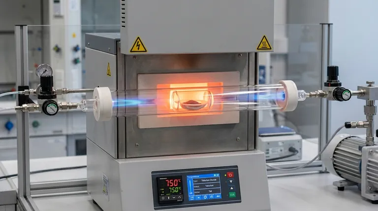 ¿Cuál es la función del tubo de vidrio de cuarzo en un horno de reducción de hidrógeno? Garantizar la producción de telurio de alta pureza